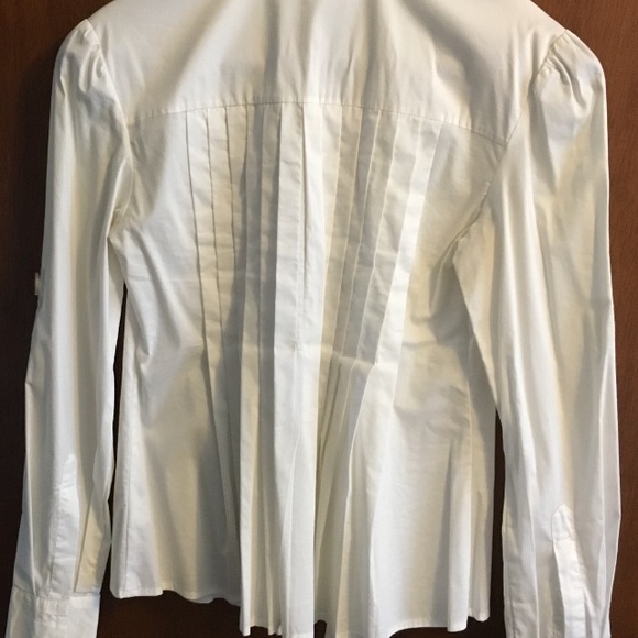 Bebe White Blouse, Pleated, Size XS - Picture 5 of 5